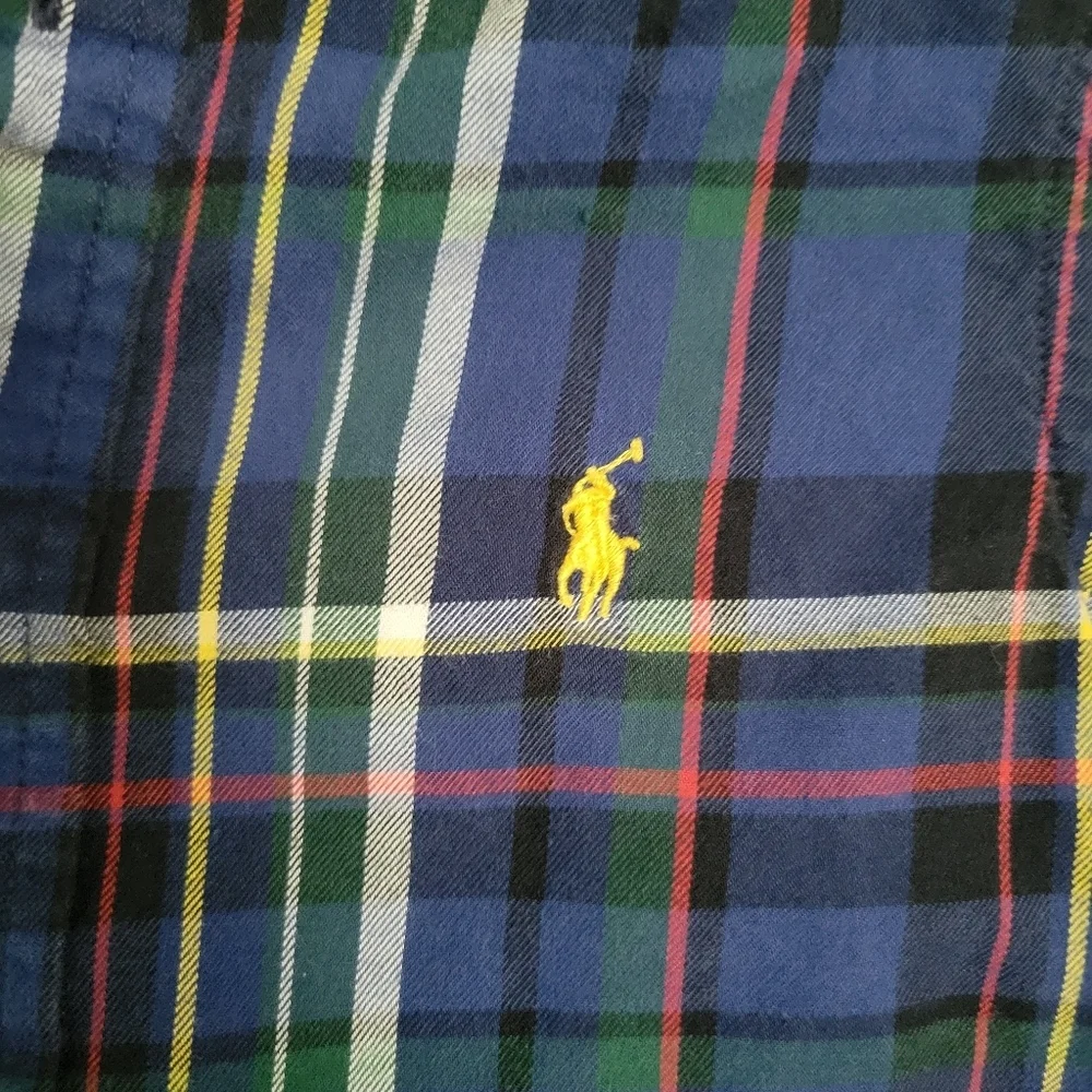 Polo Ralph Lauren 100% Cotton Long Sleeve Button Down Boys 4 Plaid Blue